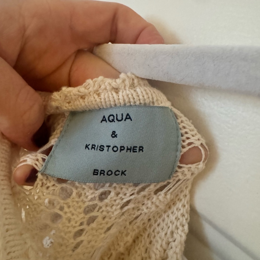 Aqua cream lace / crochet dress - Picture 5 of 6